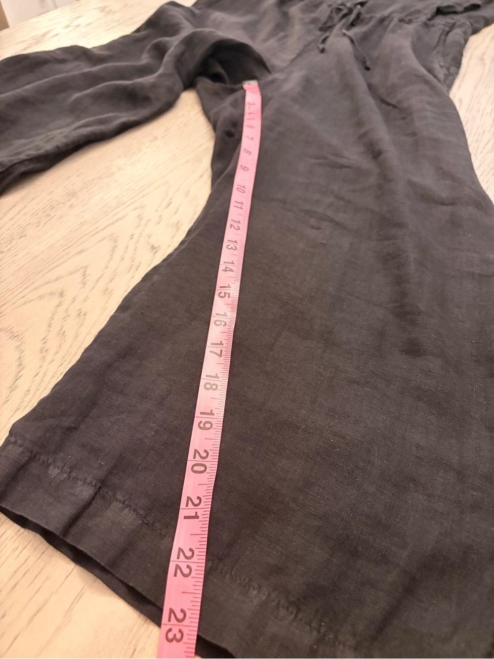 Velvet By Graham & Spencer Black Linen Ruffle Sleeve Jumpsuit Size Small - Picture 12 of 15